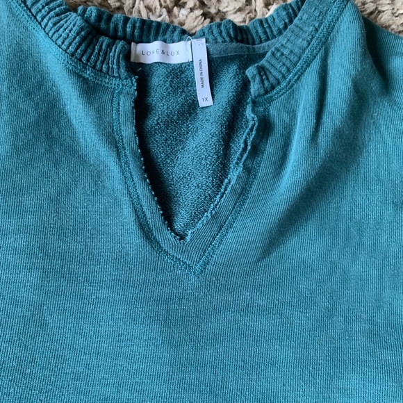 Lone & Lux, green sweater, size 1x - Picture 3 of 3